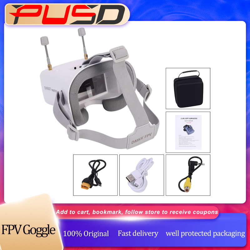 Original 008D PRO White FPV Go - Drone Racing Goggles ulasan dan harga