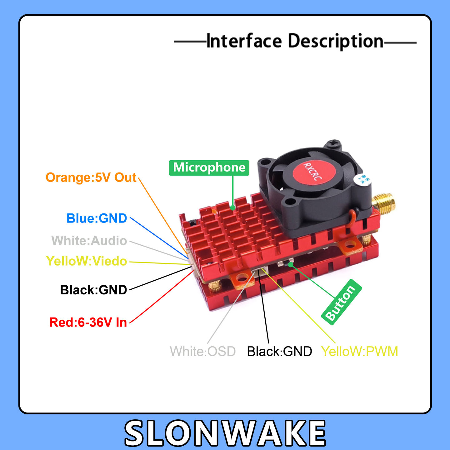 SLONWAKE 5.8G 2W VTX FPV 1800T - Drone Racing Camera ulasan dan harga