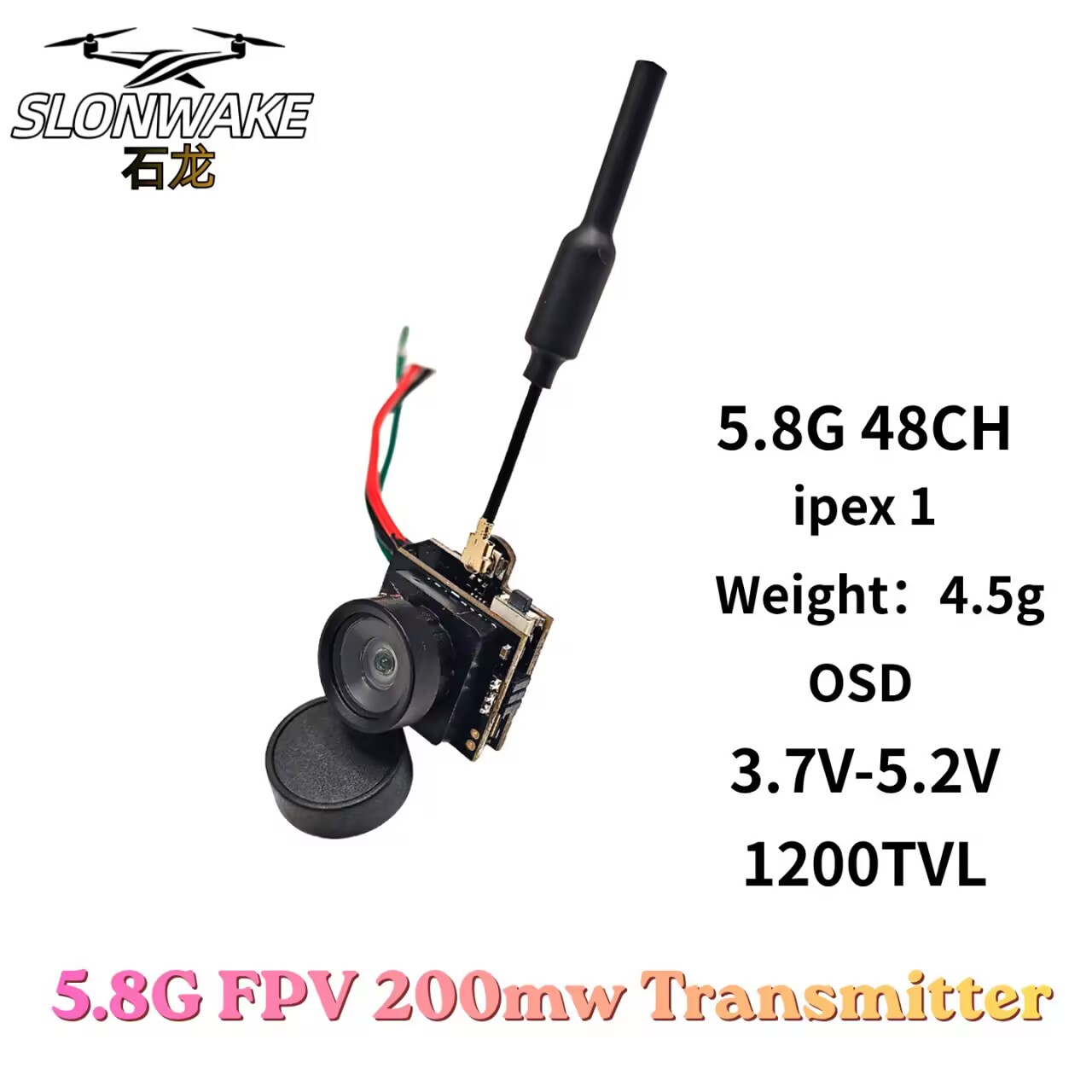 SLONWAKE 5.8G Analog Video Tra - Drone Racing Camera ulasan dan harga